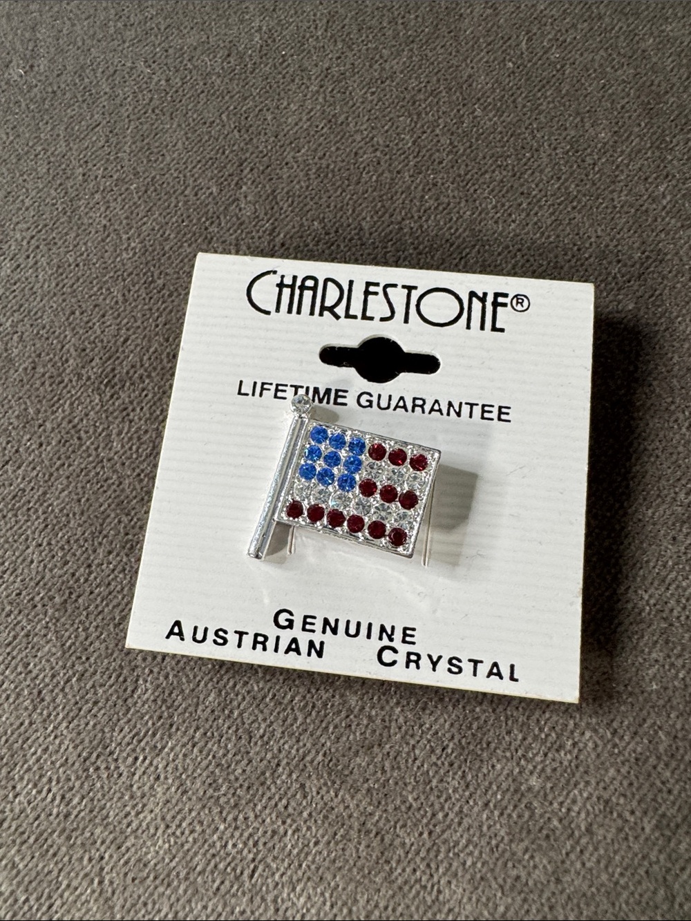 Charlestone American Flag Brooch Pin NEW